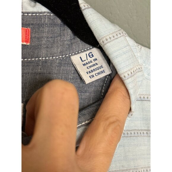 Tommy Bahama Men's Large Striped Island Button-Up Collared SS Shirt Marlin - Picture 13 of 13